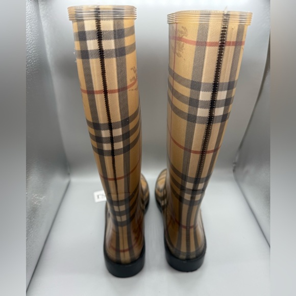 Women's Burberry House Check Pattern /Mid- Calf Rubber Rain Boots/Womens Size 37 - Picture 7 of 10